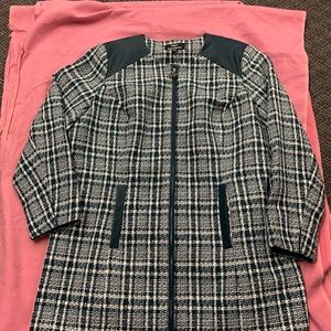 Dennis basso plus size, plaid car coat